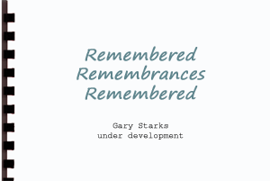 Remembered Remembrances Remembered | Picture Books | Gary Starks' Art